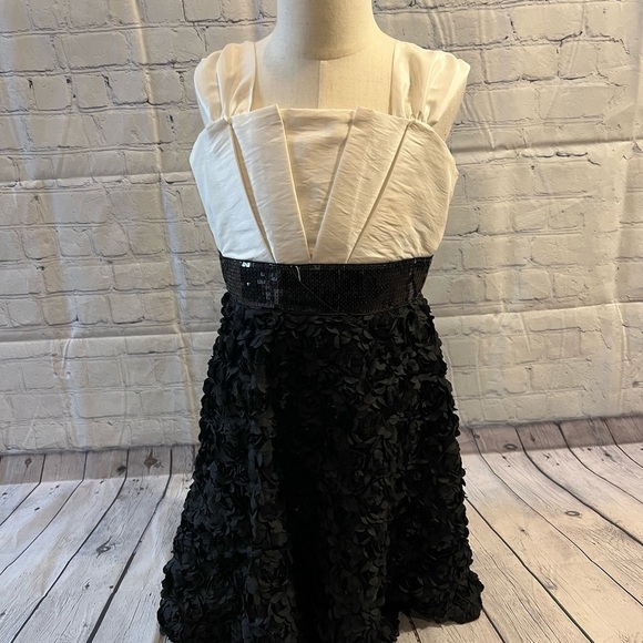 Black and White Sequin Belt Dress – Size 10 - Picture 2 of 5